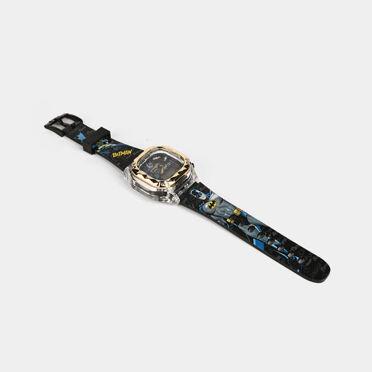 Boys Character Wristwatch Square Golden Border With Light & Sound