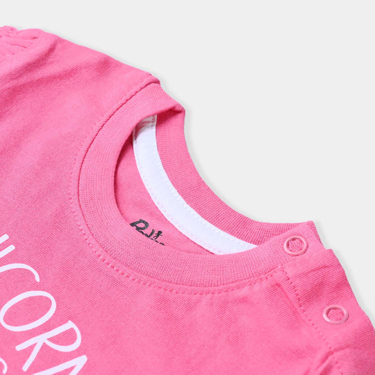 Infant Girls Cotton Jersey T-Shirt Character-Pink