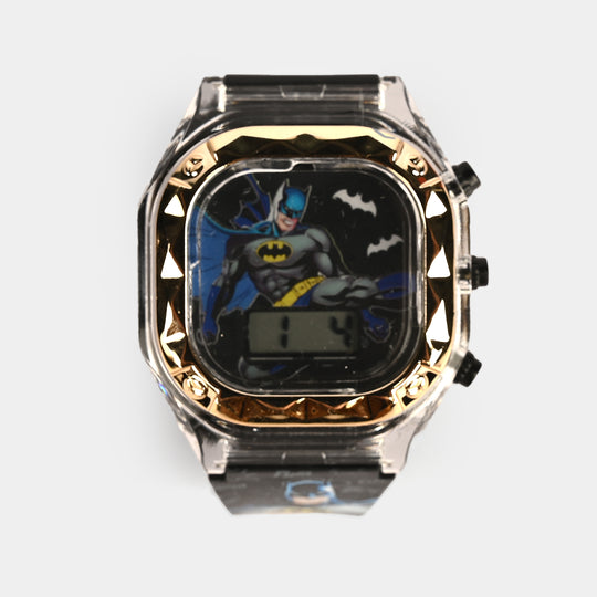 Boys Character Wristwatch Square Golden Border With Light & Sound