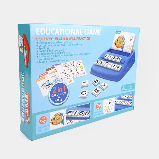 2-in-1 Educational Game Calculate & Spell Matching Game