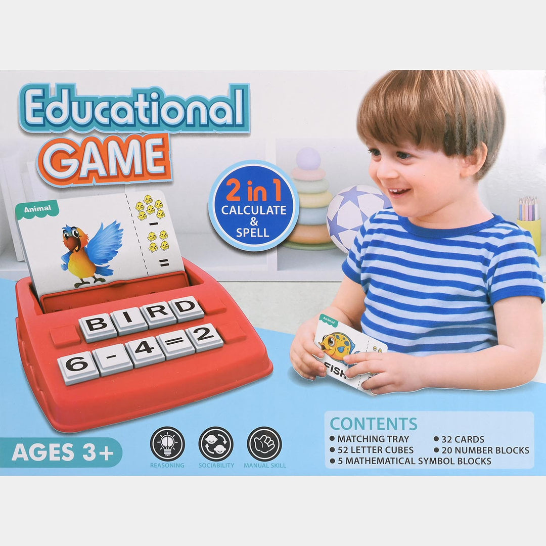 2-in-1 Educational Game Calculate & Spell Matching Game