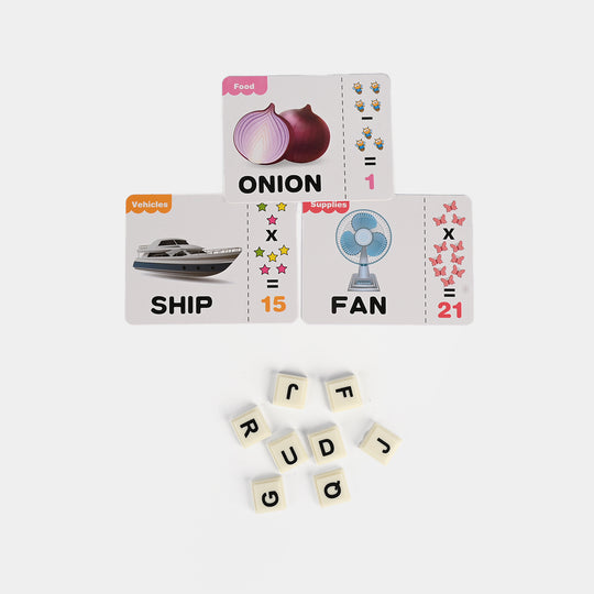 2-in-1 Educational Game Calculate & Spell Matching Game