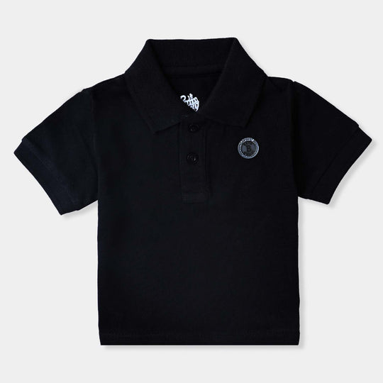 Infant Boys Cotton PK Polo Basic-Jet Black