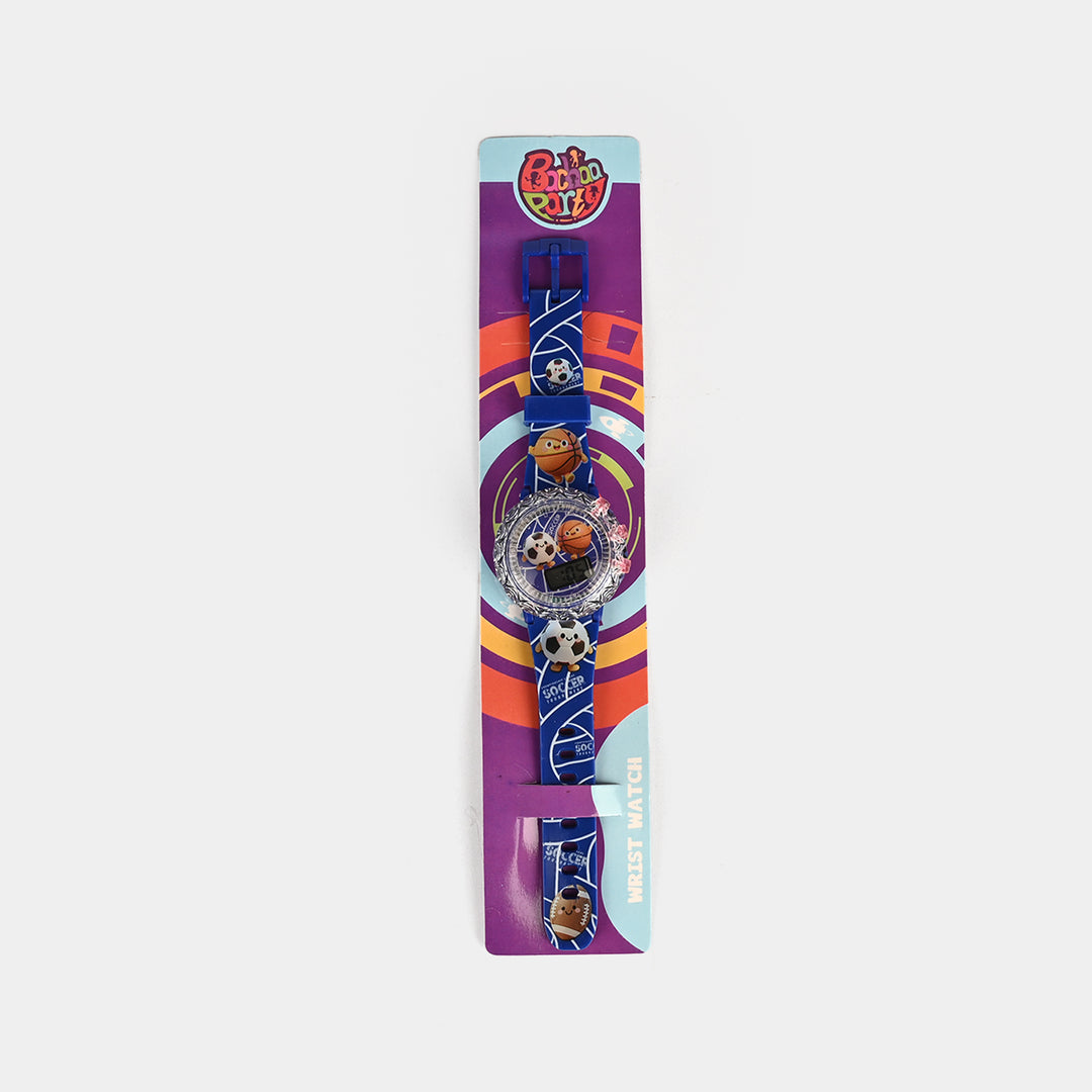 Kids Round Dial Spinning Wrist Watch with Light & Sound