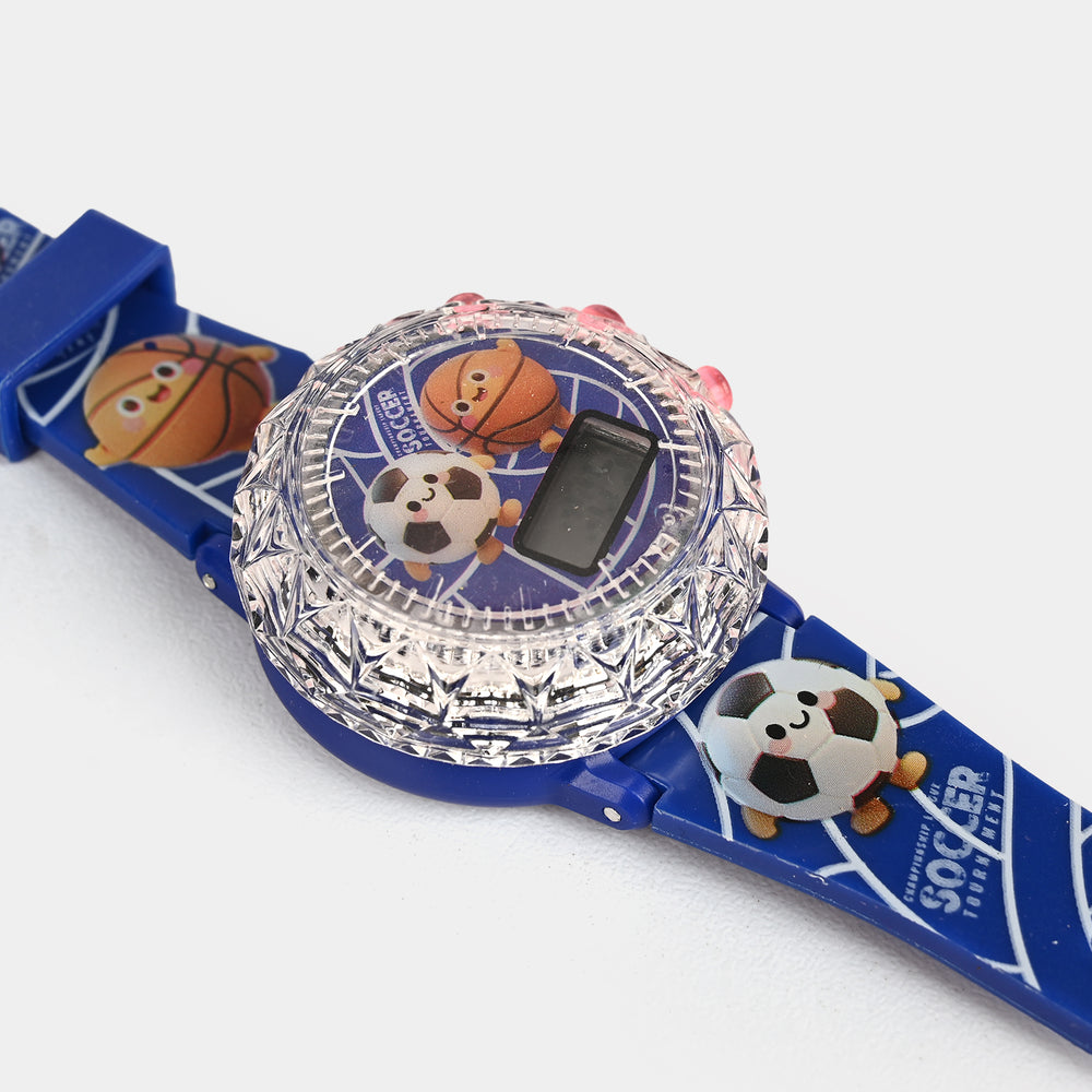 Kids Round Dial Spinning Wrist Watch with Light & Sound