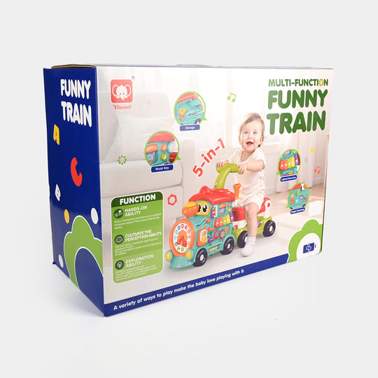 Multi-Function Funny Train (5-in-1 Baby Walker & Ride-On)