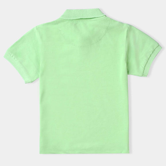 Boys Cotton PK Polo The Palm-P.Green