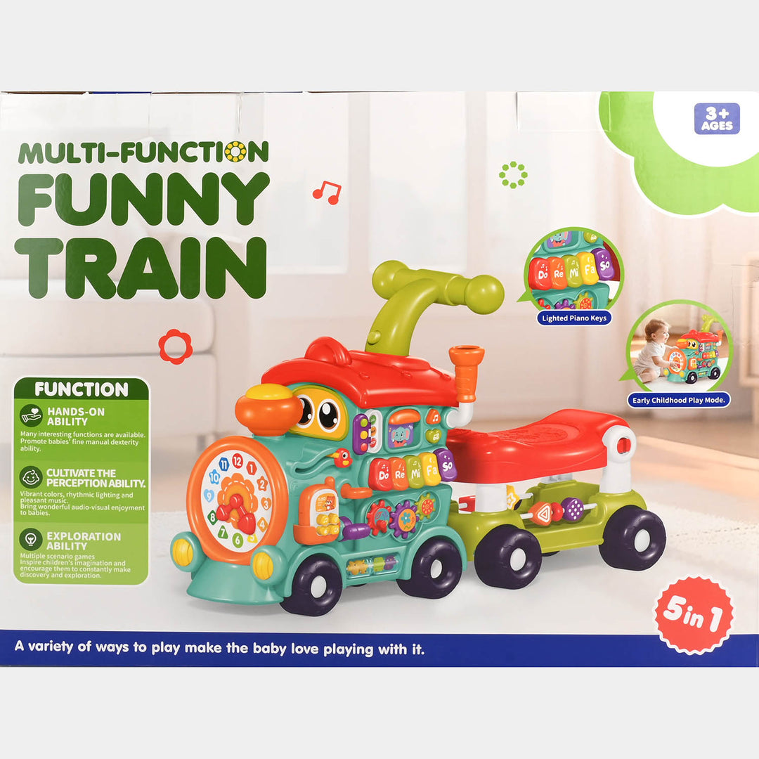 Multi-Function Funny Train (5-in-1 Baby Walker & Ride-On)