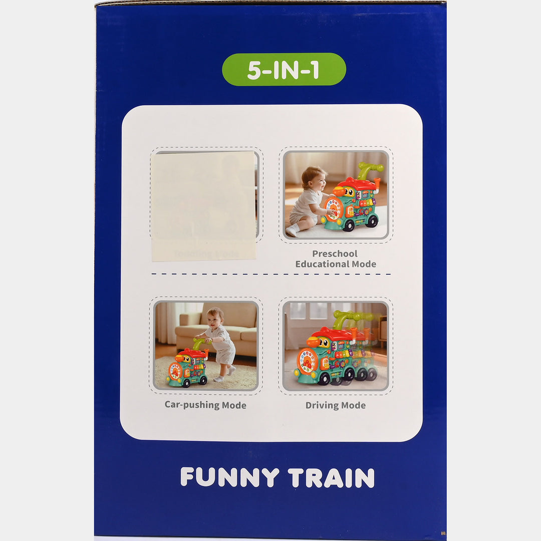 Multi-Function Funny Train (5-in-1 Baby Walker & Ride-On)
