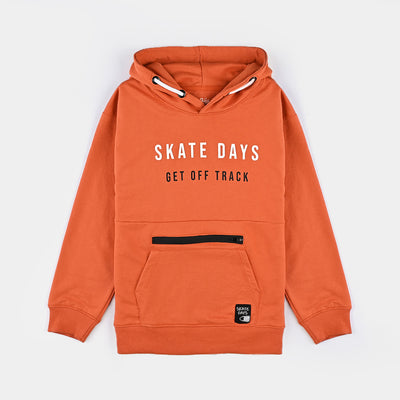 Boys Cotton Terry 2 Piece Suit Skate Days-Orange