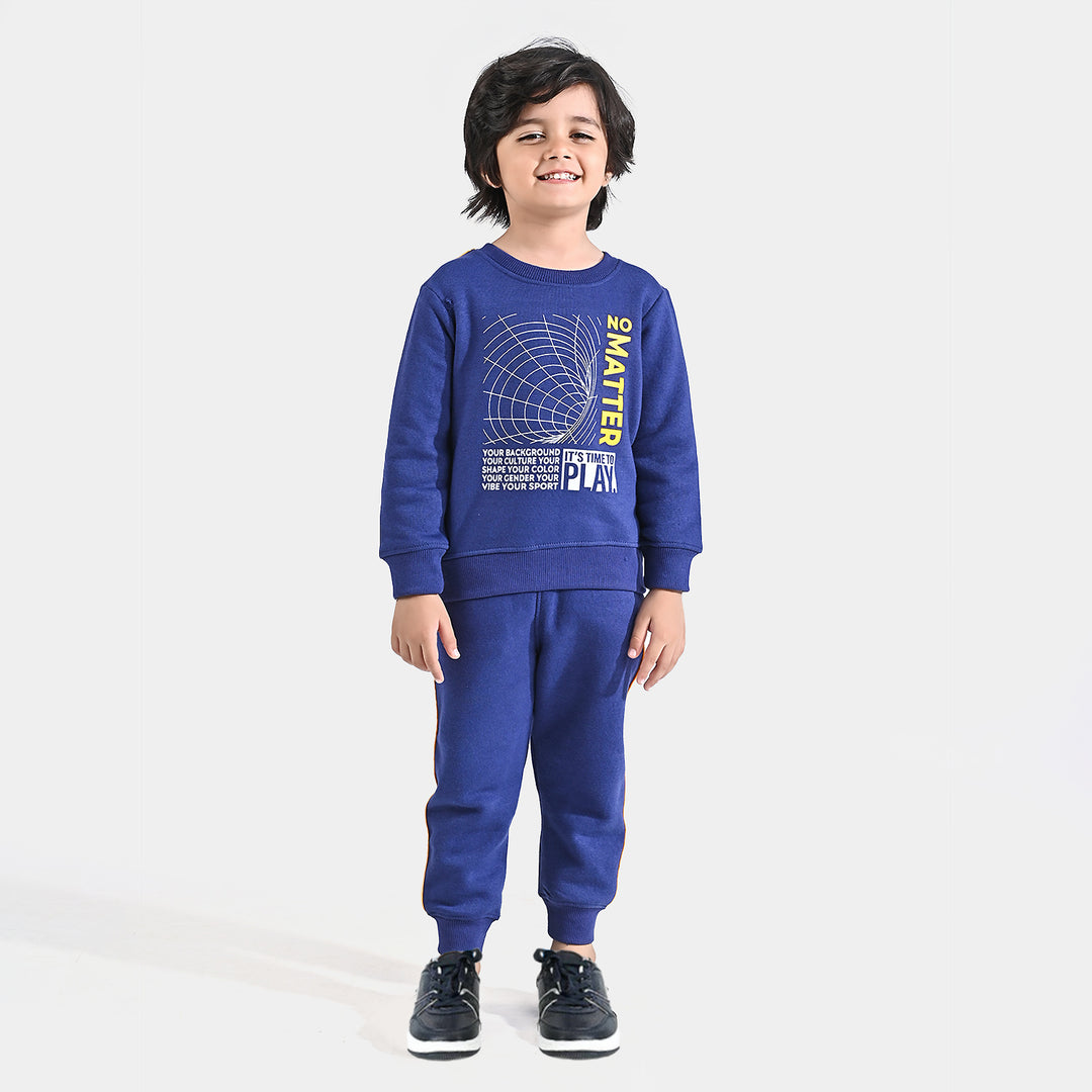 Boys Fleece 2 Piece Suit No Matter-Navy Blue