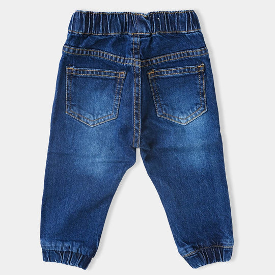 Infant Boys Denim Stretch Pant Basic Jogger-DARK BLUE