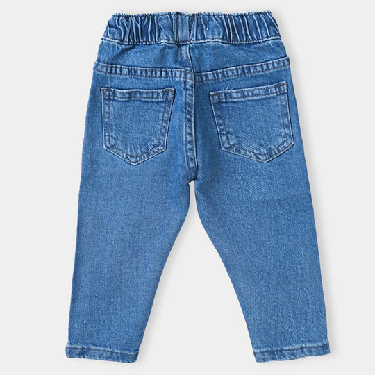 Infant Boys Denim Stretch Pant Lets Go-LT.Blue