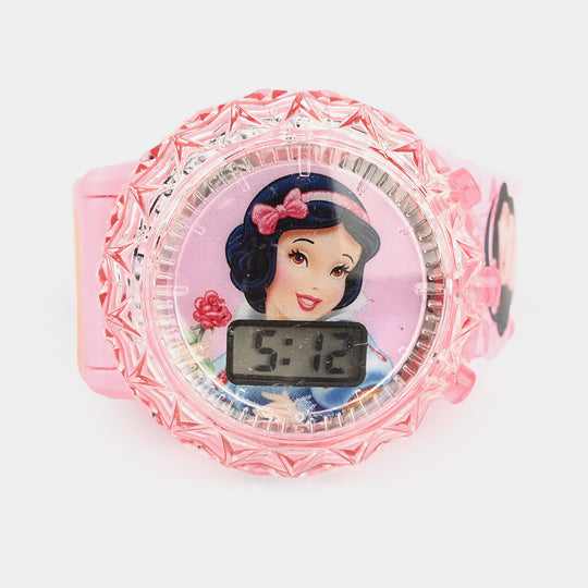 Girls Character Watch Round Dial With Light