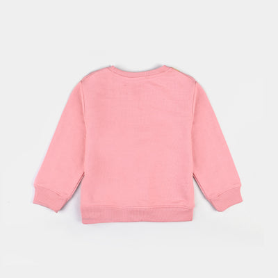 Infant Girls Cotton Terry Knitted Suit-Candy Pink