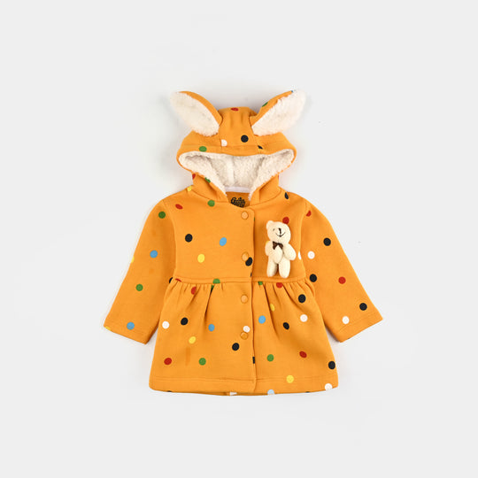 Infant Girls Fleece Knitted Jacket Rabbit-Yellow