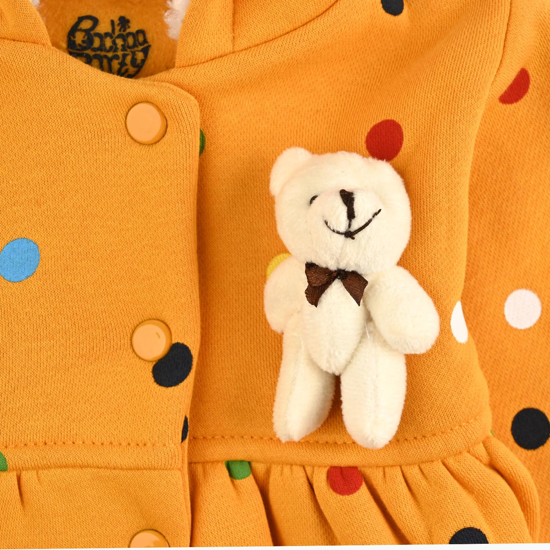 Infant Girls Fleece Knitted Jacket Rabbit-Yellow