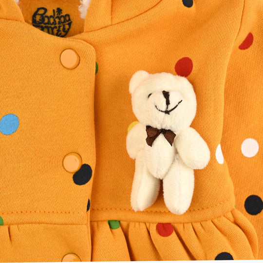Infant Girls Fleece Knitted Jacket Rabbit-Yellow