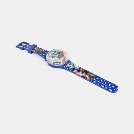 Kids Round Dial Spinning Wrist Watch with Light & Sound