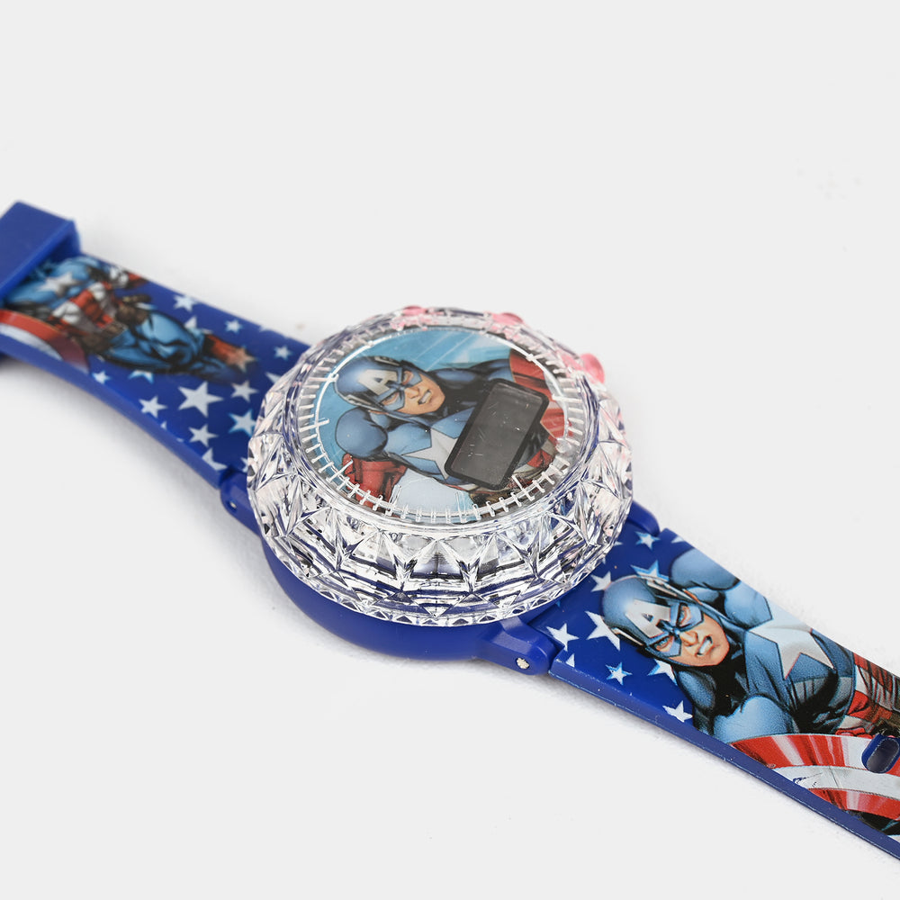 Kids Round Dial Spinning Wrist Watch with Light & Sound