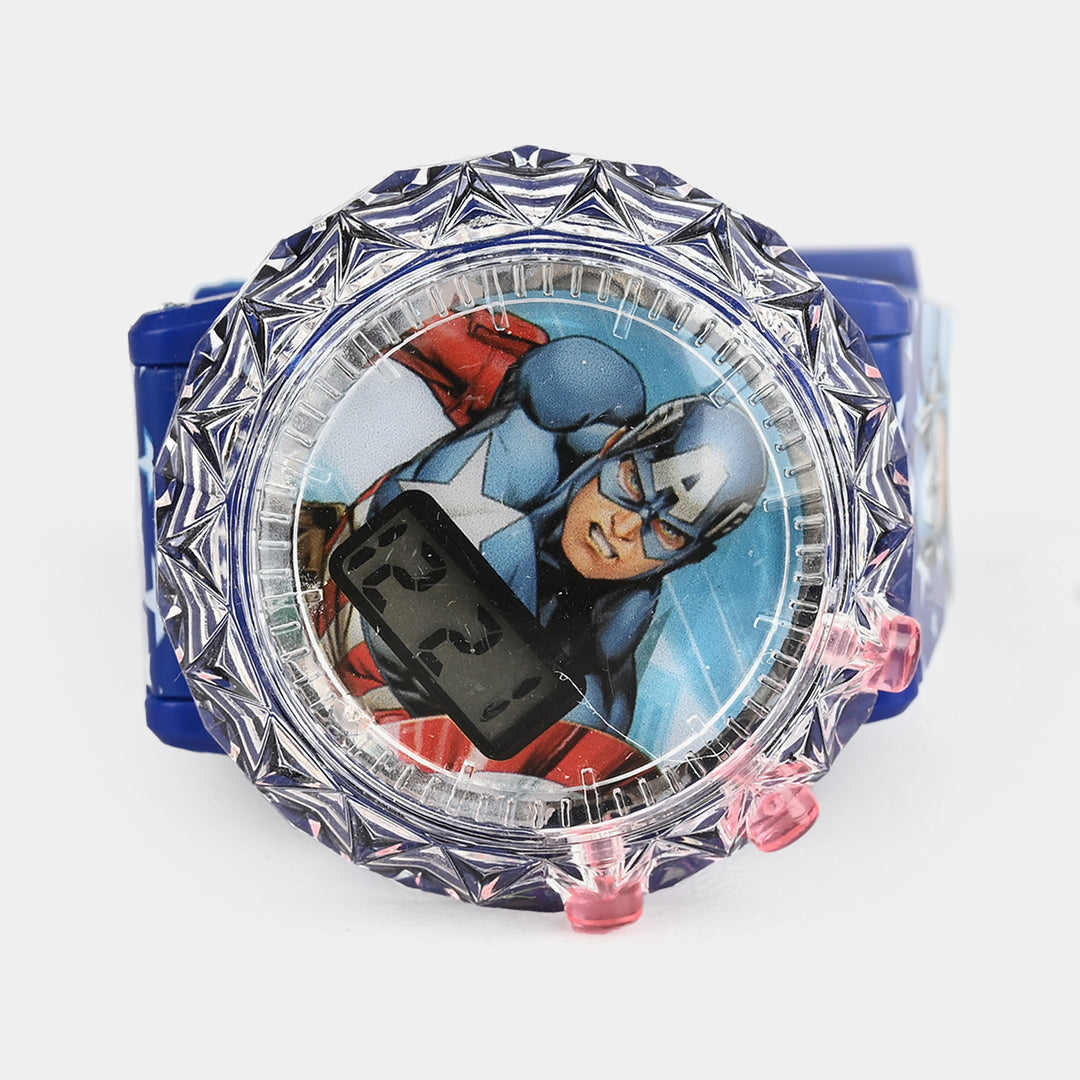 Kids Round Dial Spinning Wrist Watch with Light & Sound