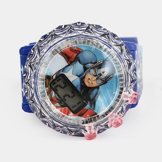 Kids Round Dial Spinning Wrist Watch with Light & Sound