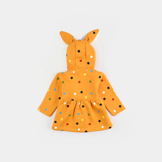 Infant Girls Fleece Knitted Jacket Rabbit-Yellow