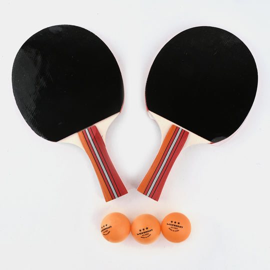 Table Tennis Racket Pair With 3 Balls For Kids