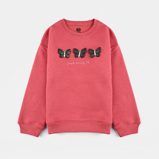 Girls Fleece Sweatshirt Just Like Magic-Rose