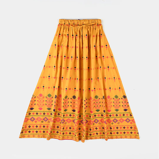 Girls Cotton Poplin Long Skirt Tigerlily-Mustard