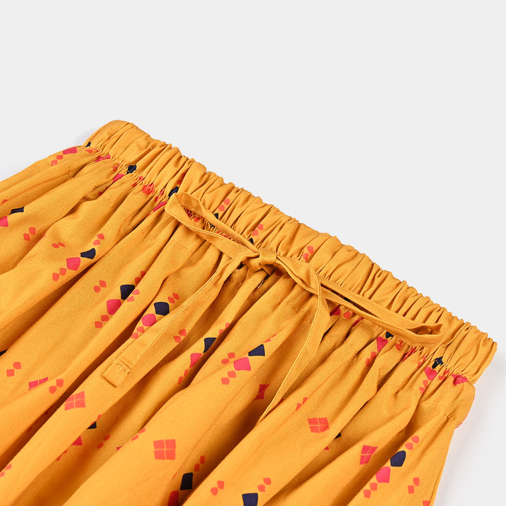 Girls Cotton Poplin Long Skirt Tigerlily-Mustard