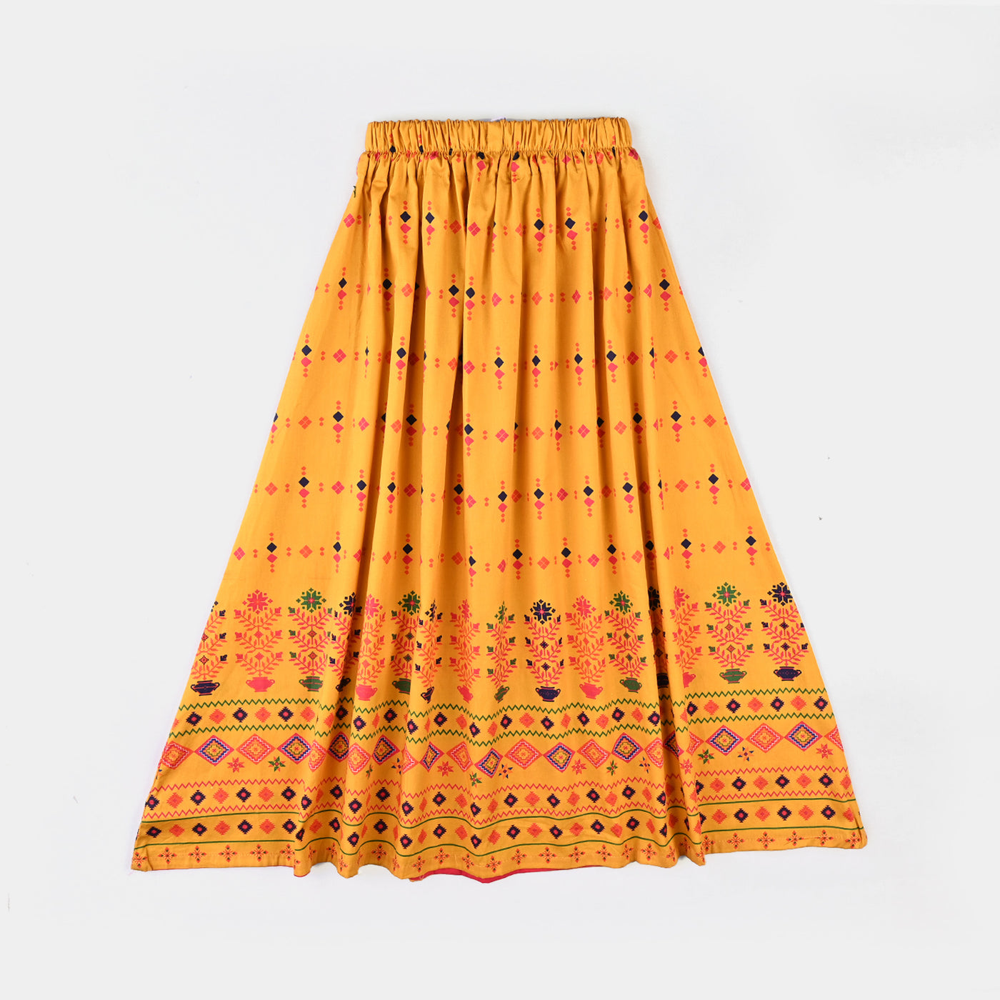 Girls Cotton Poplin Long Skirt Tigerlily-Mustard