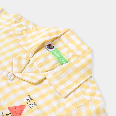 Infant Boys Yarn Dyed Basic Casual Shirt-Yellow