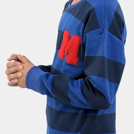 Boys Fleece Sweatshirt Hang On character-Blue