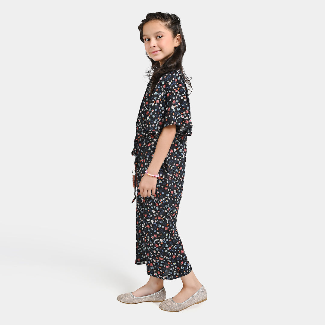 Girls Viscose Jumpsuit Astro-BLACK