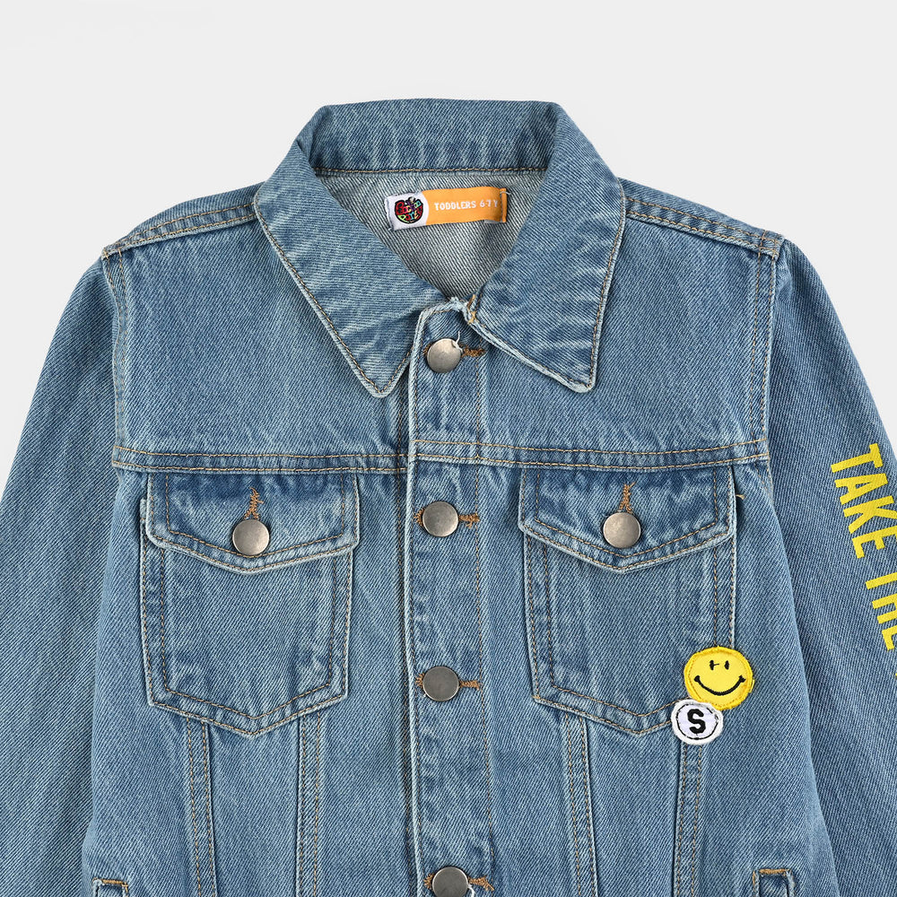 Boys Denim Stretch Jacket Smile-Light Blue