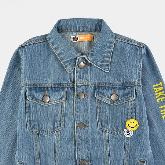 Boys Denim Stretch Jacket Smile-Light Blue