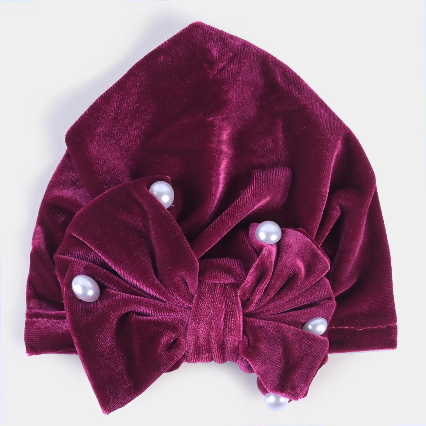 Baby Turban Cap/Hat Velvet 3M+ | Maroon