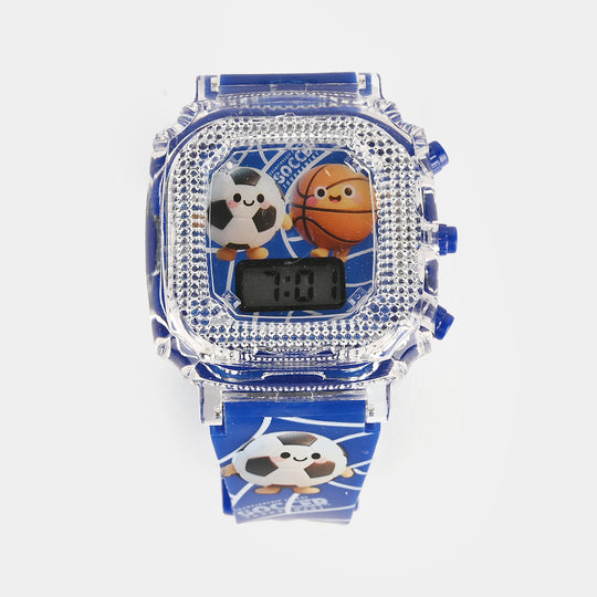 Boys Character Wristwatch Square Dial With Light & Sound