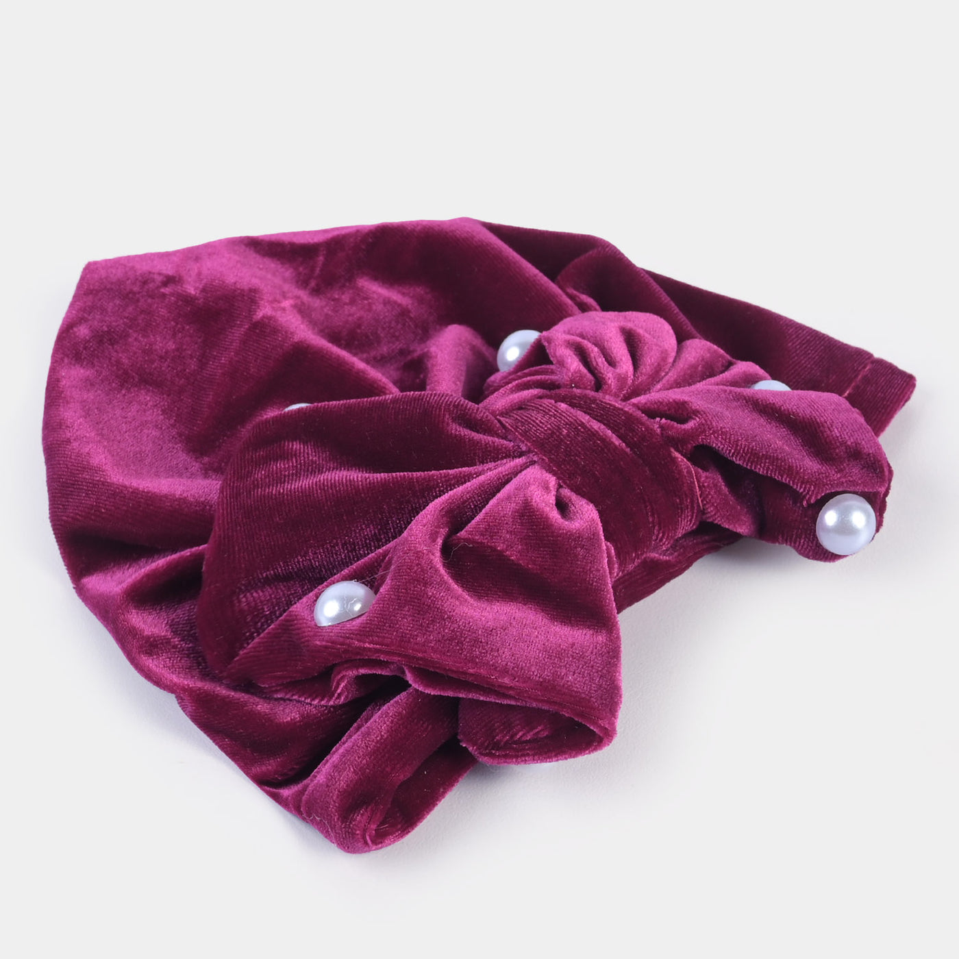 Baby Turban Cap/Hat Velvet 3M+ | Maroon