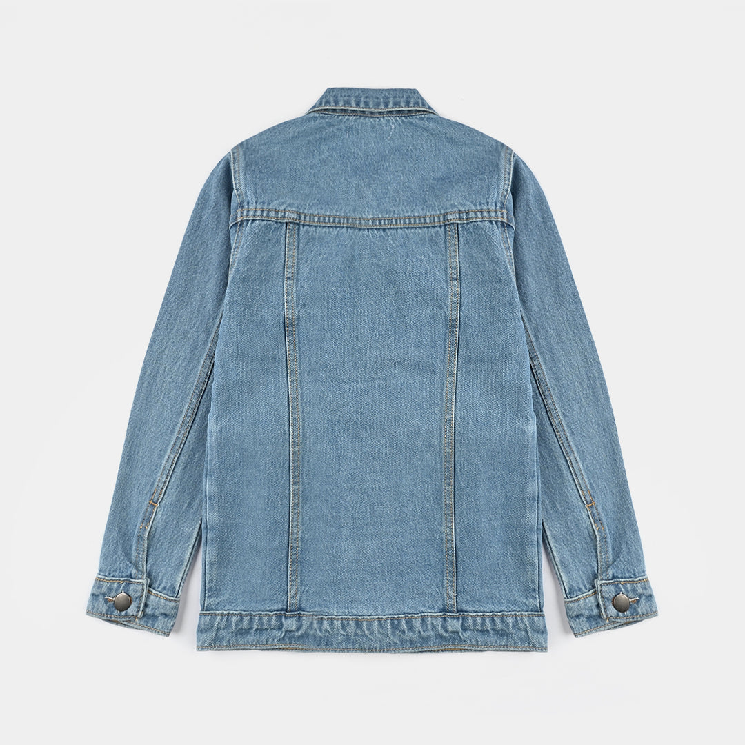 Boys Denim Stretch Jacket Smile-Light Blue