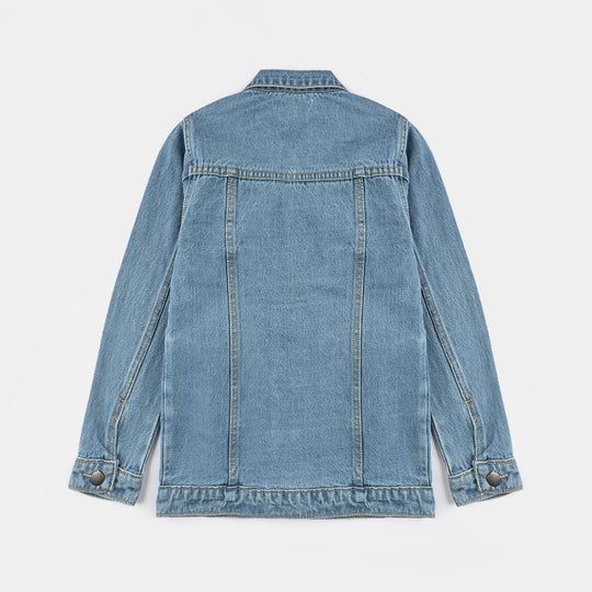 Boys Denim Stretch Jacket Smile-Light Blue