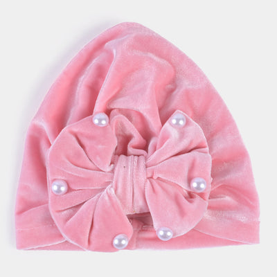 Baby Turban Cap/Hat Velvet 3M+ | Pink