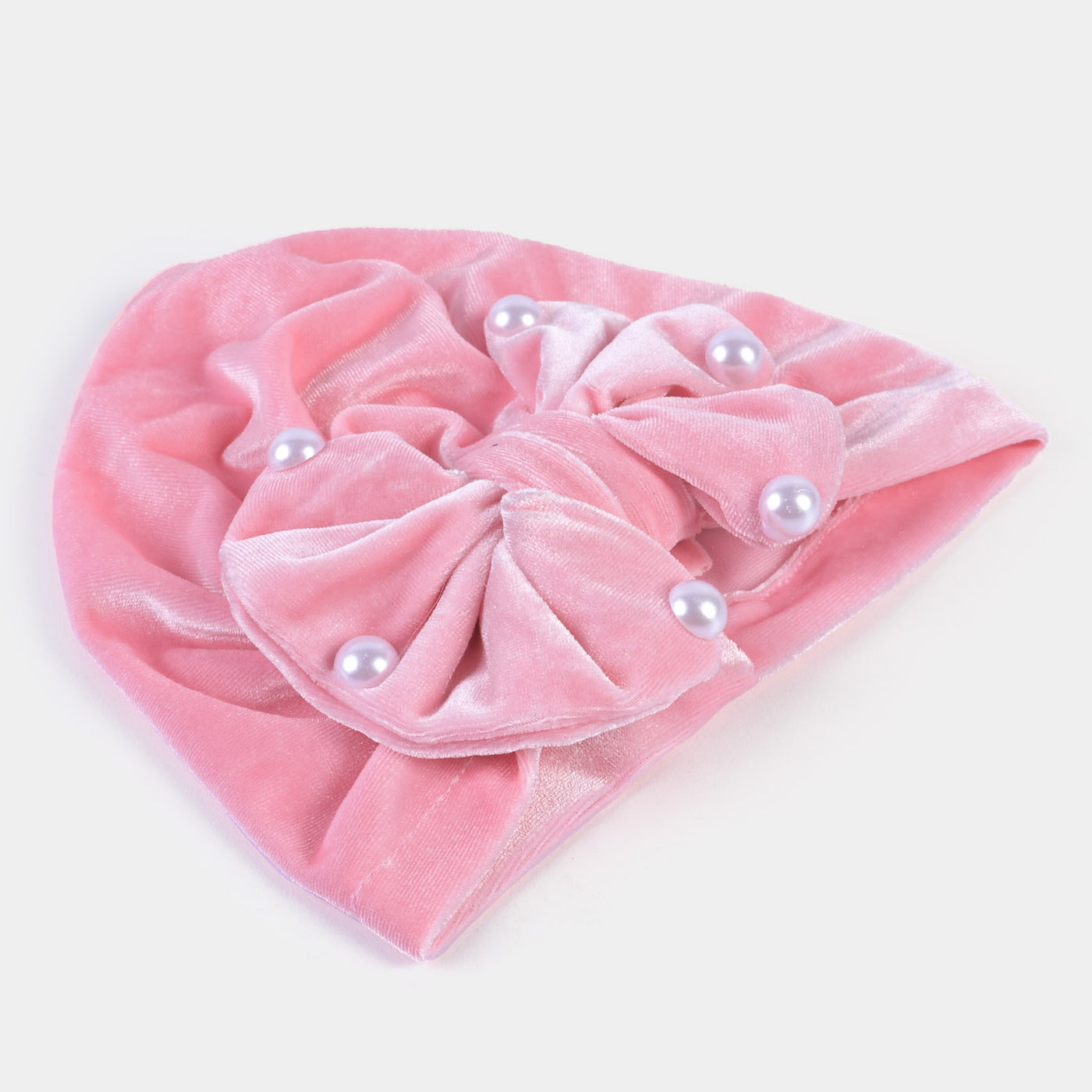 Baby Turban Cap/Hat Velvet 3M+ | Pink