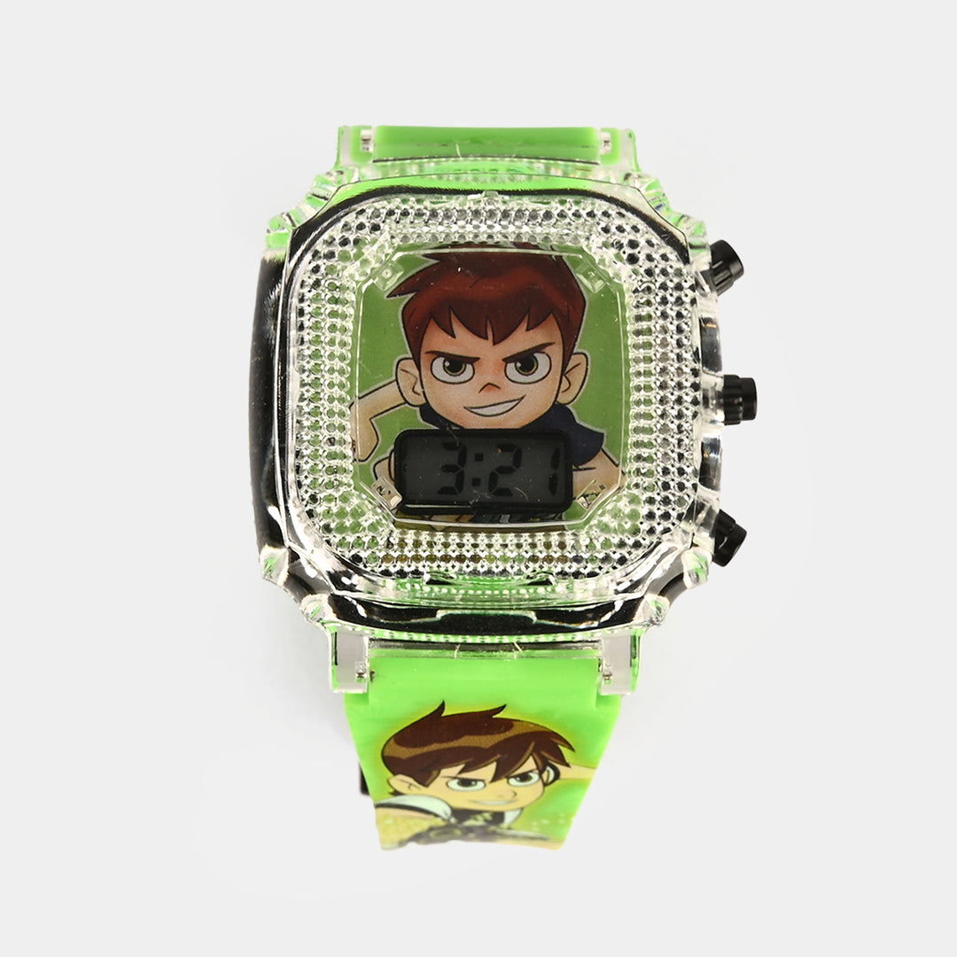Boys Character Wristwatch Square Dial With Light & Sound