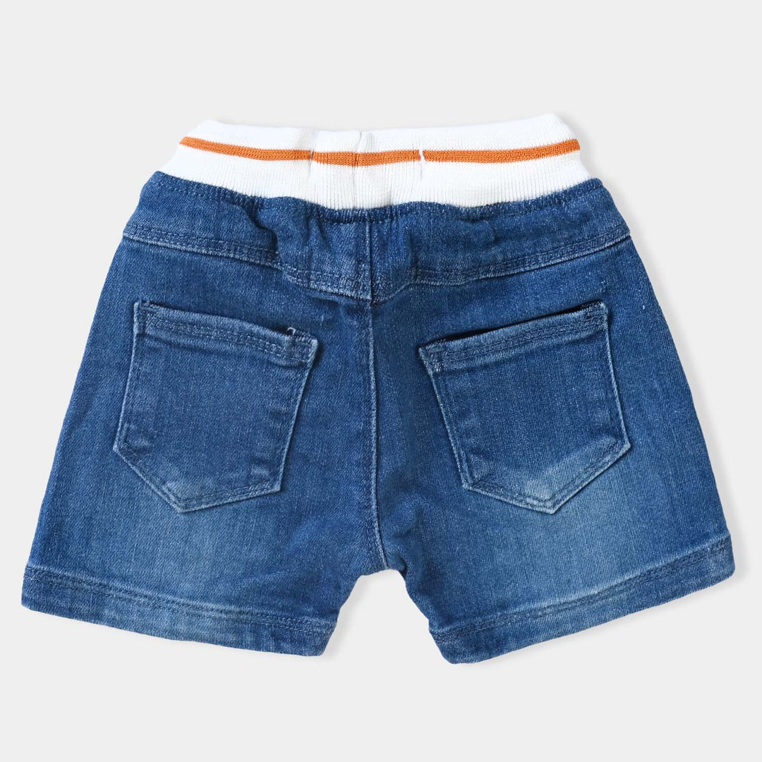 Infant Boys Denim rigid Short Lets Play Ball-Mid Blue