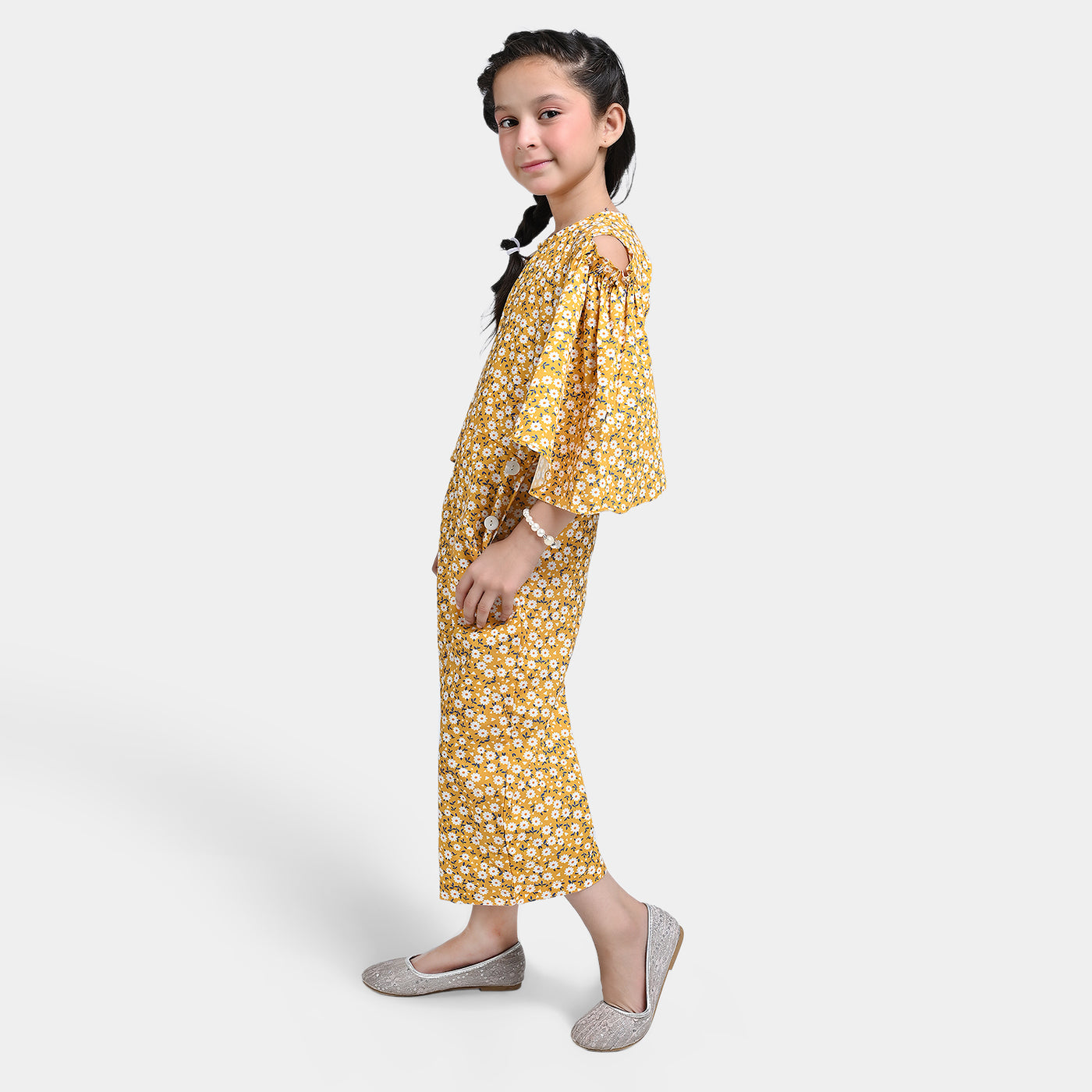 Girls Viscose JumpSuit Carnation-Mustard