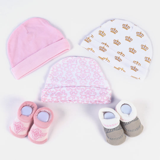 Cap With Socks 5PCs Set For Kids