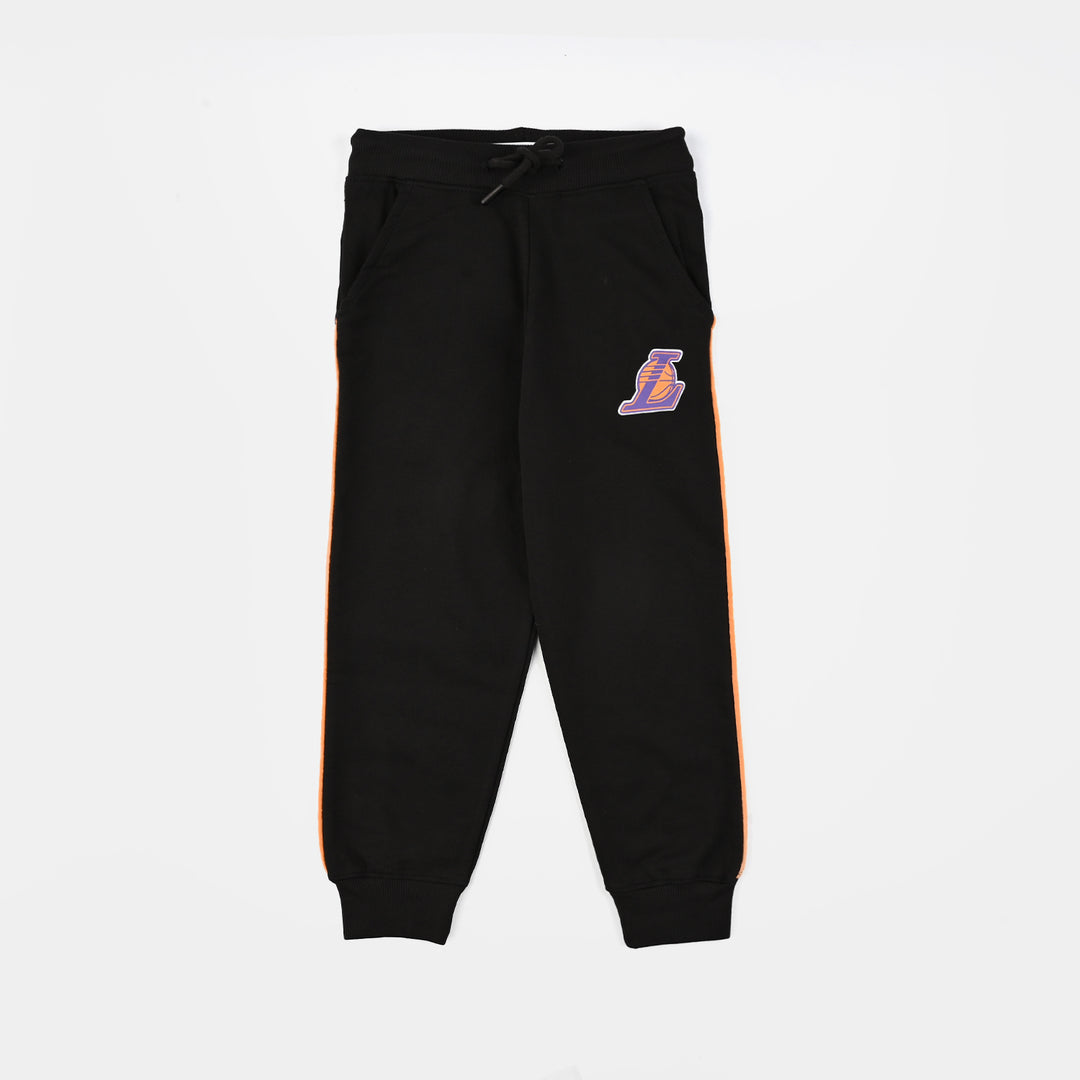 Boys Jersey/Terry 2 Piece Suit Lakers-Black/Grey