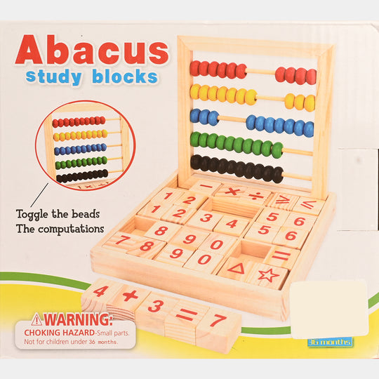 Wooden Abacus Study Blocks Toy